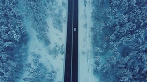 Winter Road Forest Top View Christmas: стоковое видео (без лицензионных платежей), 1045694005 | Shutterstock