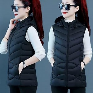 [Hot Item] Ladies Winter Puffer Vest Lightweight Warm Sleeveless Jacket with Removable Hood
