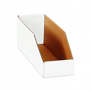 Box USA Storage Bins Medium 4"L x 15"W x 4 1/2"H 50-Pack - Corrugated Cardboard Box for Packing, Moving, and Storage