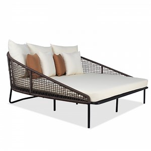 [Hot Item] Modern Chinese Garden Hotel Home Outdoor Beach Rattan Daybed
