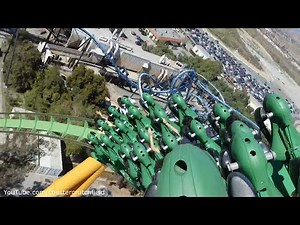 The Riddler's Revenge Back Row (HD POV) Six Flags Magic Mountain