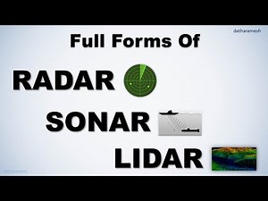 Full Form Of RADAR, SONAR, LIDAR