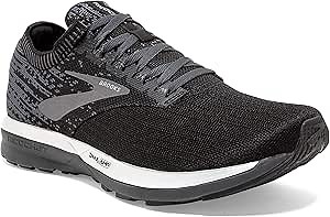 Brooks Womens Ricochet Running Shoe - Black/Black/Ebony - B - 5.0