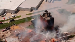 Drone video shows aftermath of explosion at Fremont plant