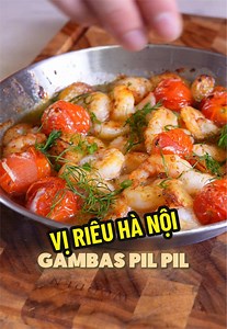 Gambas pil pil fusion vị riêu Hà Nội quá ngon với cơm luôn #NamVlog | gambas pilpil