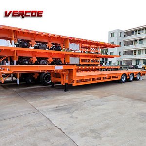 [Hot Item] 2/3/4 Axles 50/60/80/100 Tons Low Bed Lowbed Lowboy Loader Drop Deck Heavy Duty Dolly Semi Trailer