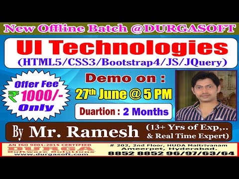UI Technologies Offline Training @ DURGASOFT
