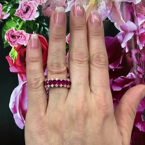 Vintage Synthetic Ruby & Diamond Ring - - - - 9 is the magic number!...