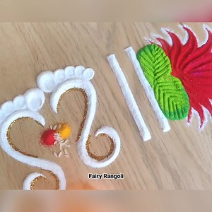 Easy border rangoli | Fairy rangoli | Fairy Rangoli