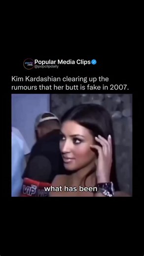 Popular Media Clips on Instagram: "In 2007, as Kim Kardashian rose to fame following her sex tape leak with Ray J and the debut of Keeping Up with the Kardashians, rumors quickly spread that her famously curvy butt was fake, allegedly enhanced with implants or other cosmetic procedures. The speculation stemmed from her prominent curves being highlighted in tight outfits and paparazzi photos, which fueled tabloid gossip and public disbelief that such proportions could be natural, especially in an