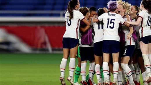 US women’s national soccer team celebrates landmark victory