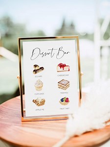 Editable Dessert Sign Menu, Dessert Bar Sign, Dessert Table Decor, Watercolor Desserts, Wedding Dessert Template, Dessert Bar Menu, Custom - Etsy