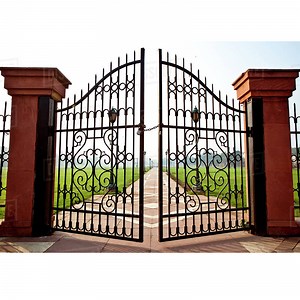 [Hot Item] Garden Fence Gate Residential Villa Wrought Iron Fence Gate Green Fence Mesh Gate