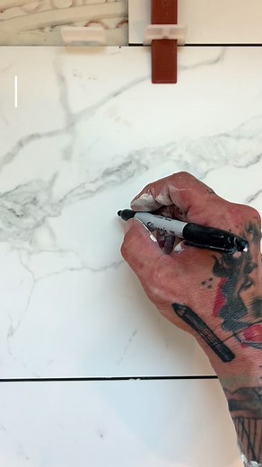 Sharpie on matte tile can be a pain, just do this. #tiletok #sharpie #tilecleaning #tilediy #tilesetter