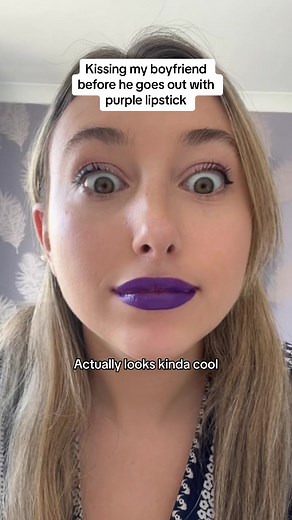 Purple Lipstick Kisses Prank on My Boyfriend