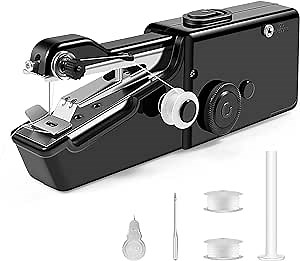 Lightweight and Easy Operated Cordless Handheld Sewing Machines for Beginners, Portable Mini Hand Sewing Machine with Accessory Kit for Home Quick Repairing and Stitch Handicrafts