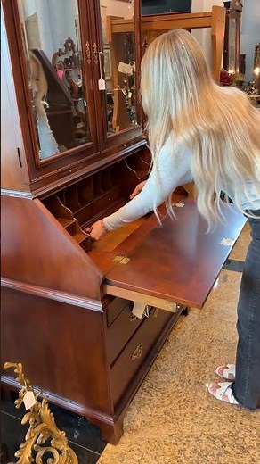 Vintage Georgian Walnut Secretary Desk with Hidden Compartment
