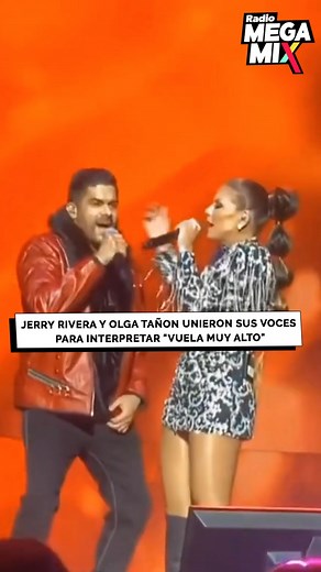 4.7K views · 41 reactions | "La Mujer de Fuego"  y "El niño de la salsa"  unieron sus voces en Puerto Rico interpretando el tema "Vuela Muy Alto". ¿Te gustó esta colaboración? #salsa #JerryRivera #OlgaTañón #duo | MegaMix | Facebook