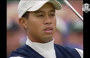 Extended highlights of the 2002 four-ball match between Tiger Woods and Paul Azinger of the U.S. Ryder Cup team and Thomas Bjørn and Darren Clarke of the European Ryder Cup team at The Belfry. | Ryder Cup Europe