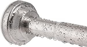 Shower Curtain Rod - Spring Tension Shower Rod 40-64 Inch, 1 Inch Diameter Satin Nickel