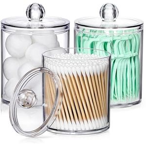 [Hot Item] Transparent Acrylic Cotton Swab Ball Makeup Cotton Floss Storage Tank Dispenser