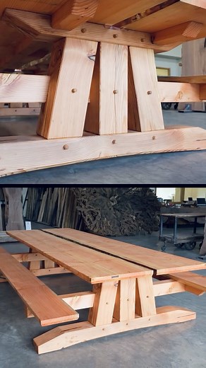 Timber Frame Table Building a giant outdoor picnic table with timber frame joinery #woodworking | puzzleHive