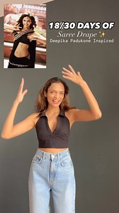 18/30 days of saree drape- Deepika Padukone Inspired 🖤 #sareedraping #styling #bollywoodmovies #bollywoodcelebrity | Monalisha