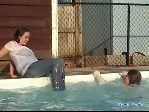 Steffi and Zee wet jeans