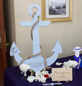 Anchor Wedding Guest Book, Nautical Wedding Sign, Ocean Wedding Decor, Navy Wedding Sign, Custom Guest Book Alternative - Etsy