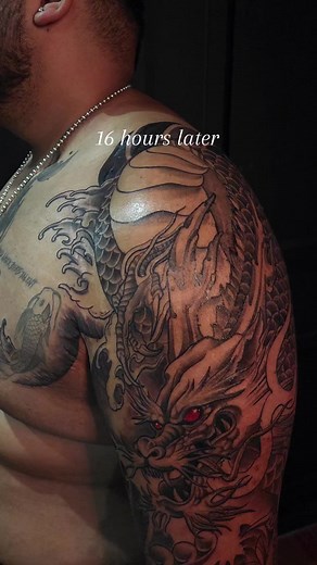 Half Sleeve Tattoo Progress: Dragon Design Revealed