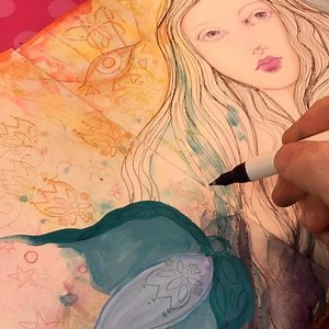 Filming this month's #gypsyjournalista art journal page! Still time to register for this class: patreon.com/suziblu #artjournal #artworkshop #suziblu #eugeneoregon #mixedmedia | Suzi Blu