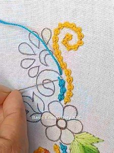 6.3K views · 701 reactions | Allover hand embroidery Tutorial for beginners | Basic Embroidery ABC | Facebook