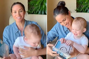 Meghan reads to Archie as Harry quacks like duck in sweet 1st birthday video
