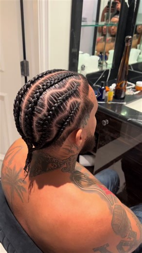 Men's Braiding Hairstyles: Straight Backs with Wavy Parts