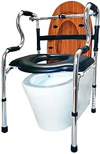 Raised Toilet Seat with Handles, Bedside commodes for Seniors with Backrest and Armrests, Shower Chair with Padded Seat,Portable Toilet Suitable for Seniors, Handicap, Pregnant