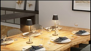 Ralbay Rechargeable Table Lamp LED Modern Cordless Table Lamp Outdoor Waterproof Portable Stepless Dimmable Desk Lamp for Restaurant/Bedroom/Outdoor (Gold, IP54)