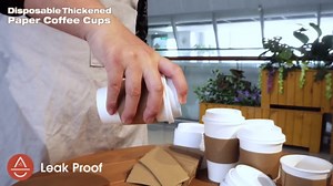 Ginkgo 100 Pack 12 oz Leak-Proof Coffee Cups with Lids and Sleeves Disposable To Go Hot Travel Paper Cups, Hot Chocolate, Cocoa, Tea, Coffee Bar Accessories