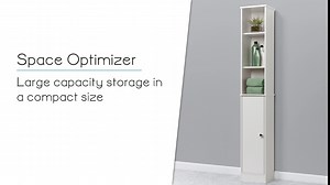 Zenna Home Linen Tower, Bathroom Shelf Cabinet, White