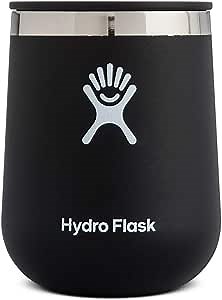 Hydro Flask 10 oz Wine Tumbler - Stainless Steel & Vacuum Insulated - Press-In Lid - Black
