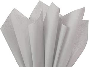 Gray Tissue Paper 15 Inches x 20 Inches - 100 Sheets by Premium Tssue Paper A1 bakery supplies Made in USA
