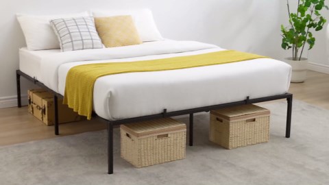 Queen Bed Frame,14 Inch Queen Size Metal Bed Frames, Heavy Duty Steel Slat, No Box Spring Needed, Mattress Foundation, Easy Assembly, No Noise and No Shaking