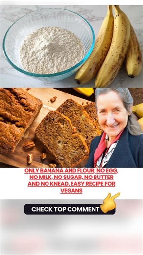 5.6K views · 28 reactions | Only banana and flour, no egg, no milk, no sugar, no butter and no knead. Easy recipe for vegans Must express something to keep getting my recipes   See more: https://yeuhanoi.net/6mkk | Divya Reddy | Facebook
