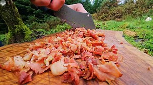 Gordon Ramsay's ultimate grilled cheese sandwich made from scratch in nature. ASMR outdoor cooking.