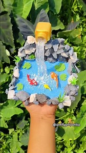 DIY Mini Waterfall with cardboard 🌊#craft #handmade