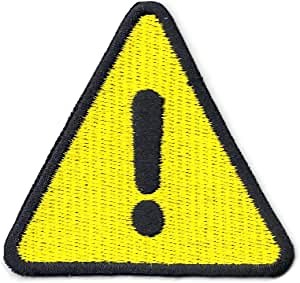 Warning Yellow Street Sign Patch Yield Logo Iron On Embroidered
