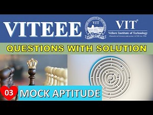 VITEEE Questions with solution | Mock Aptitude | How to score 95% in VITEEE | Part 03