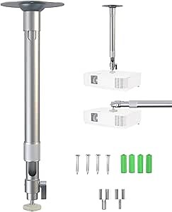 Projector Mount, Universal Ceiling Wall Hanger Height Adjustable 11.82-18.89 Inch Projector Bracket with 11 lbs Loading Capacity and 360° Rotatable Head