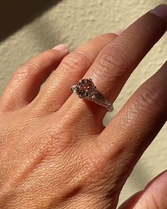 The Crown Round Morganite Ring in 8mm | Samnsue Jewelry Design