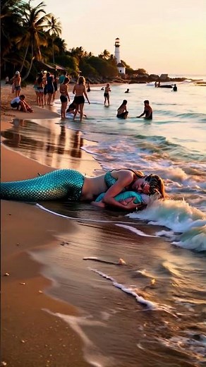 The mermaid was stranded and people didn't seem to find him