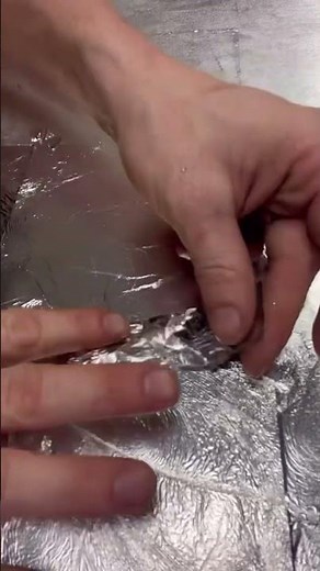 Applying Silver Leaf #wood #woodworking #woodwork #silverleaf #furniture #maker #satisfying #art